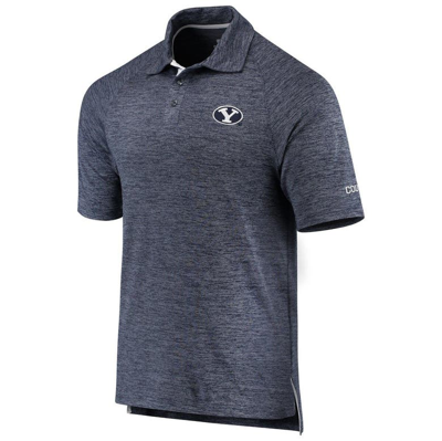 Colosseum Heathered Navy Byu Cougars Down Swing Polo