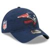 New Era Youth  Navy New England Patriots 2022 Sideline Adjustable 9twenty Hat In Navy