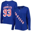 Profile Mika Zibanejad Blue New York Rangers Plus Size Name And Number Long Sleeve T-shirt In Blue
