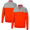 Colosseum Men's  Heathered Gray, Orange Oklahoma State Cowboys Be The Ball Quarter-zip Top In Orange