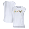 WEAR BY ERIN ANDREWS WEAR BY ERIN ANDREWS WHITE NASHVILLE PREDATORS GREETINGS FROM MUSCLE T-SHIRT