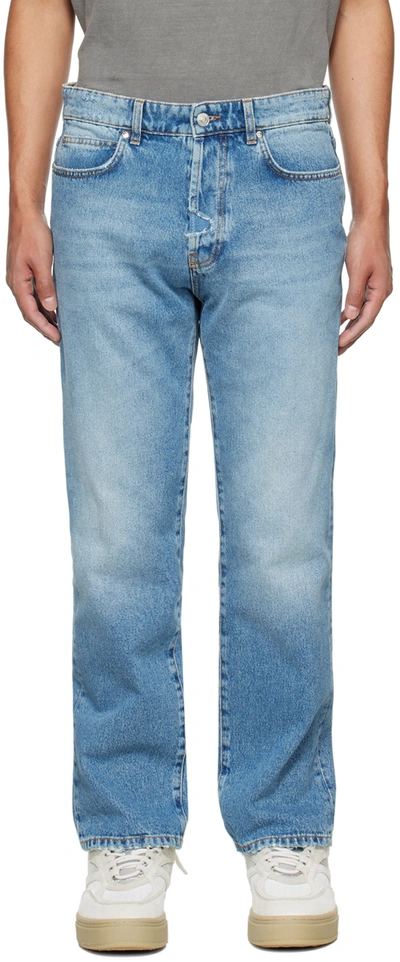 Msgm Blue Distressed Jeans In 85 Medium Blue