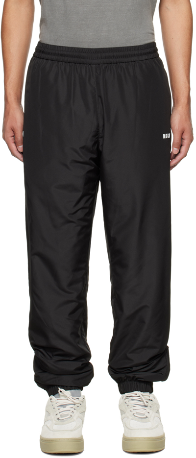 Msgm Black Drawstring Lounge Pants In 99 Black