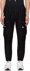 AAPE BY A BATHING APE BLACK UTILITY CARGO PANTS