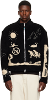 4sdesigns Frontera Fleece-jacquard Jacket In 90 Black