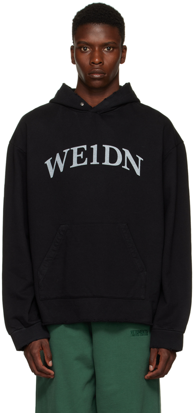 We11 Done Black Distressed Hoodie