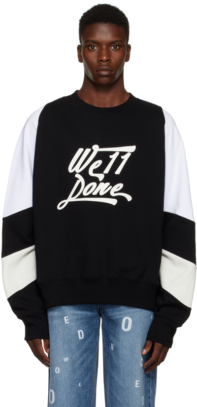 We11 Done Black Printed Sweatshirt