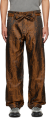 Nicholas Daley Brown Graphic Trousers In Bronze Wavy