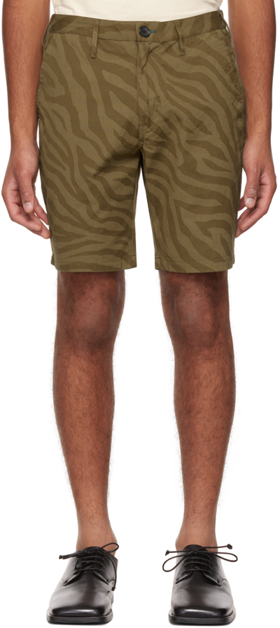 Ps By Paul Smith Green Zebra Shorts In 36 Greens