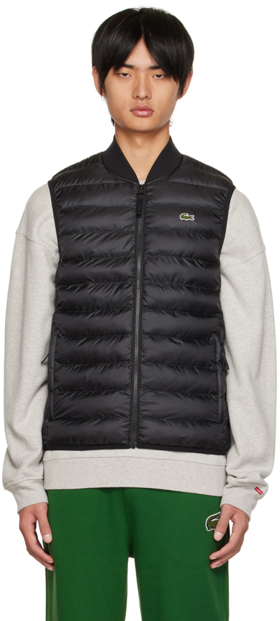 Lacoste Blue Golf Essentials Padded Gilet In Black