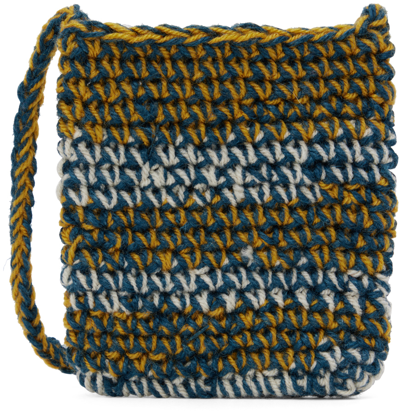 Nicholas Daley Blue & Yellow Neck Bag In Marine Blue / Tumeri