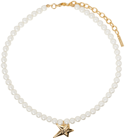 We11 Done Gold Pearl Choker Necklace