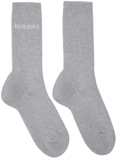 Jacquemus Gray 'les Chaussettes ' Socks In 920 Medium Grey