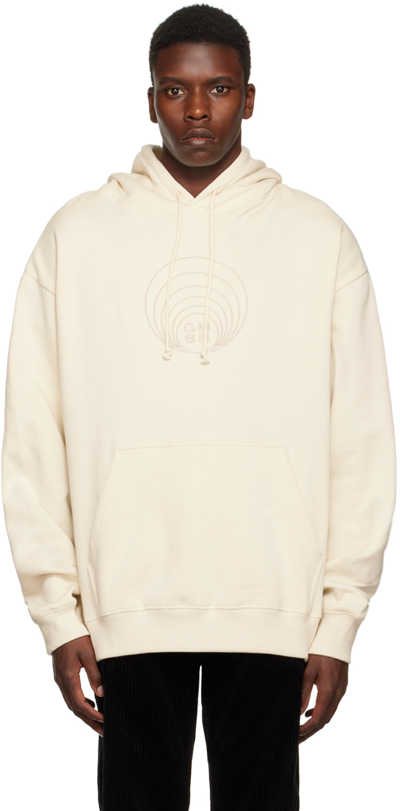 Gmbh Logo-embroidered Organic Cotton Hoodie In Beige