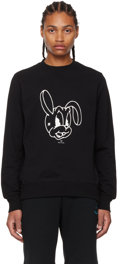Ps By Paul Smith Mens Reg Fit Sweatshirt Bunny In Black