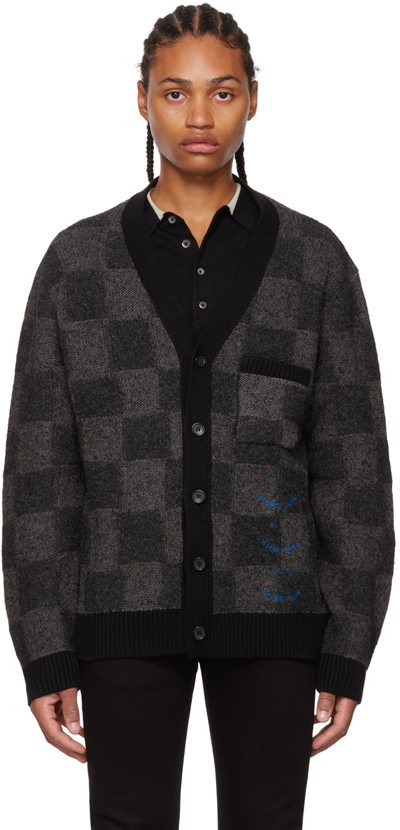 Ps By Paul Smith Mens Cardigan Button Thru Happy In Black