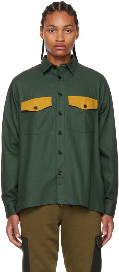 Ps By Paul Smith Green Buttoned Shirt In 38 Greens