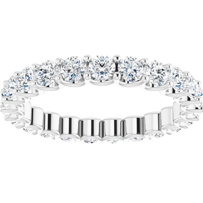 Pompeii3 1 1/2ct T. W. Natural Diamond Certified Eternity Ring Wedding Band 14k White Gold In Multi