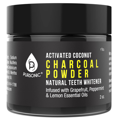 Pursonic Teeth Whitening Charcoal Powder Natural, Infused With Grapefruit,peppermint & Lemon Essential Oils, In Grey