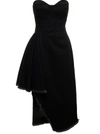 ALEXANDER MCQUEEN ASYMMETRIC ORGANIC BLACK DENIM 12OZ DRESS