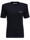 GAÏA GAÏA BLACK JERSEY T-SHIRT WITH PADDED SHOULDER STRAPS AND LOGO