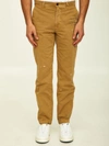 INCOTEX RED X FACETASM CAMEL COTTON TROUSERS