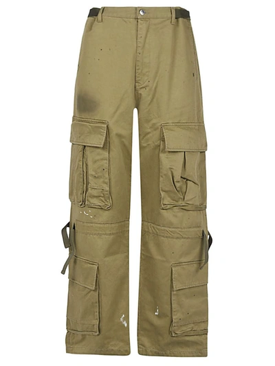 Darkpark Julian Canvas Cargo Trousers In Green