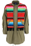 Junya Watanabe Rainbow-tabard-overlay Parka In Brown