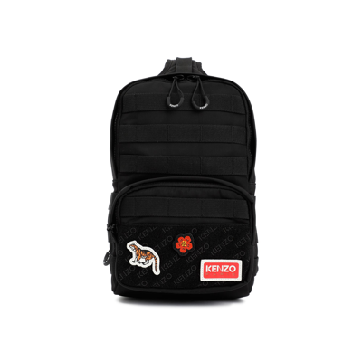 Kenzo Logo-patch Rucksack  Backpack Bag In Black