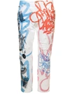 Dolce & Gabbana Spray-paint Graffiti Print Loose Jeans In Multicolor