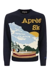 Mc2 Saint Barth As View Jumper With Vintage Postcard Print In Blue