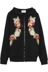 GUCCI EMBROIDERED PRINTED COTTON-JERSEY HOODED TOP