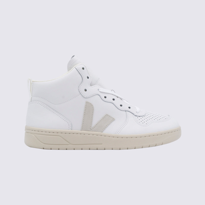 Veja V-15 Sneakers In White Leather In Extra_white Natural