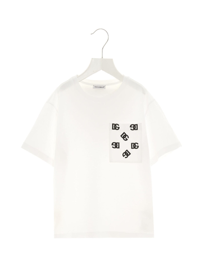 Dolce & Gabbana Kids' Logo Pocket T-shirt In Havan Nero