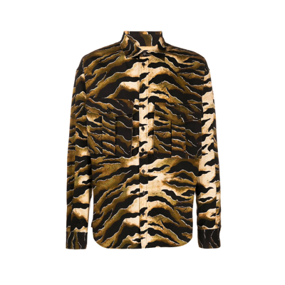 Dsquared2 Tiger Denim Shirt In Brown