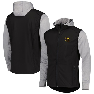 Dunbrooke Black/heather Gray San Diego Padres Alpha Full-zip Jacket