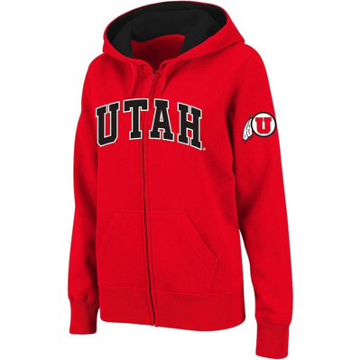 Colosseum Stadium Athletic Red Utah Utes Arched Name Full-zip Hoodie
