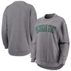 Pressbox Women's  Heathered Gray Distressed Michigan State Spartans Vintage-like Wash Pullover Sweats In Heather Gray