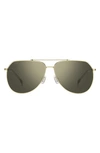 Hugo Boss 61mm Aviator Sunglasses In Gold
