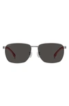 Hugo Boss 62mm Aviator Sunglasses In Silver Grey