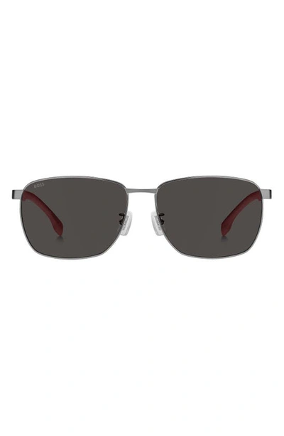 Hugo Boss 62mm Aviator Sunglasses In Silver Grey