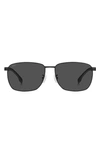 Hugo Boss 62mm Aviator Sunglasses In Matte Black / Grey