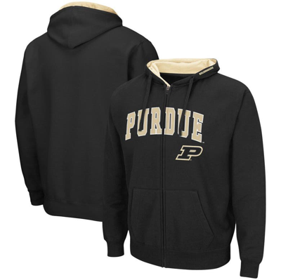 Colosseum Men's  Purdue Boilermakers Arch And Logo 3.0 Full-zip Hoodie In Black