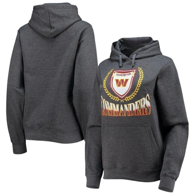 Wear By Erin Andrews Heathered Gray Washington Commanders Fleece Pullover Hoodie