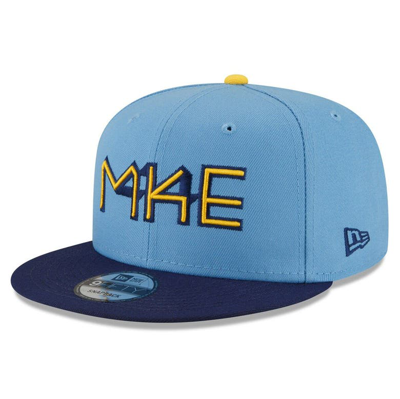 New Era Kids' Youth  Powder Blue Milwaukee Brewers 2022 City Connect 9fifty Snapback Adjustable Hat In Light Blue