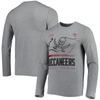 NEW ERA NEW ERA HEATHERED GRAY TAMPA BAY BUCCANEERS COMBINE AUTHENTIC RED ZONE LONG SLEEVE T-SHIRT