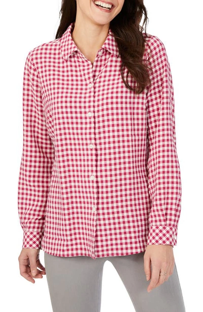 Foxcroft Harris Gingham Stretch Shirt In Pink Rosato