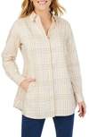 FOXCROFT CICI PLAID COTTON BUTTON-UP TUNIC SHIRT