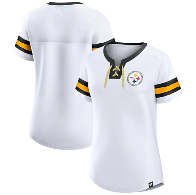 Fanatics Branded White Pittsburgh Steelers Sunday Best Lace-up T-shirt