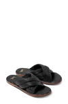 Beek Dovetail Crisscross Slide Sandal In Black